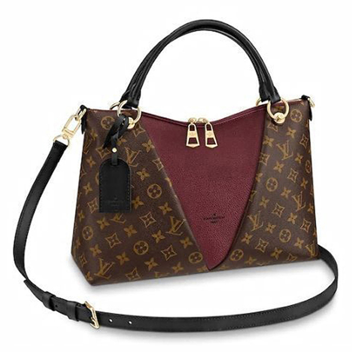 Louis Vuitton V Tote MM M43949 Monogram Canvas Bordeaux