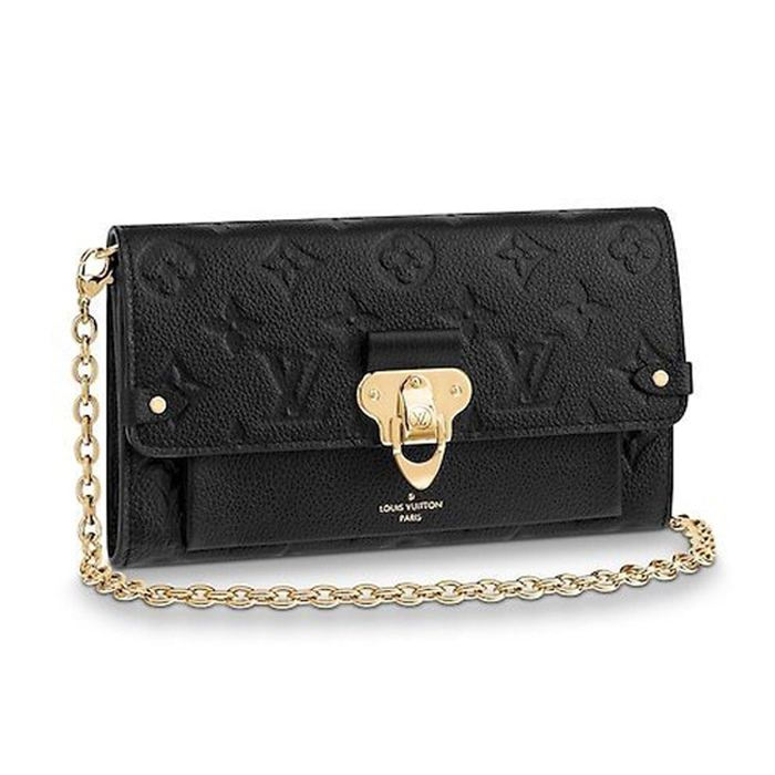 Louis Vuitton M63398 Chain Wallet Monogram Empreinte Leather Black