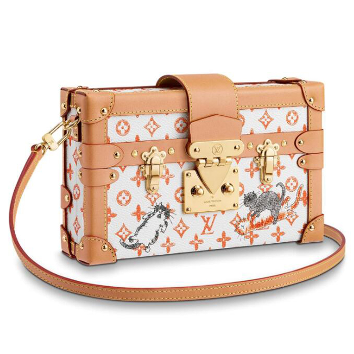 Louis Vuitton Petite Malle M44461 Monogram Canvas White And Orange