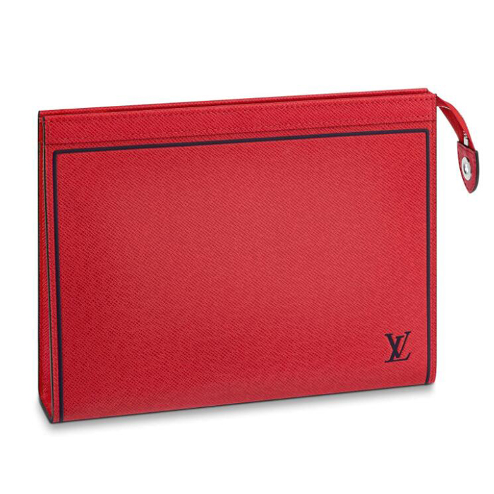 Louis Vuitton Pochette Voyage M63397 Taiga Leather Red