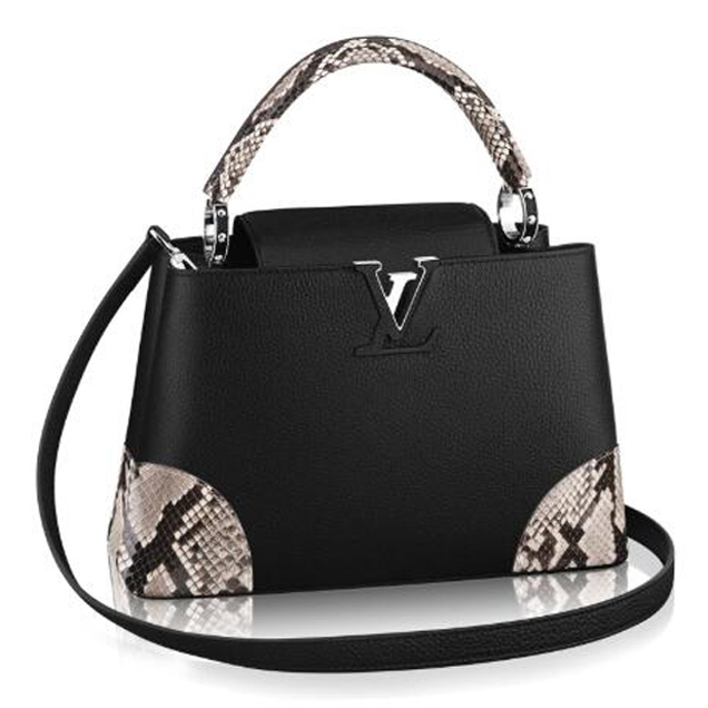 Louis Vuitton Capucines PM Handbag N94410 Black/Grey 2018