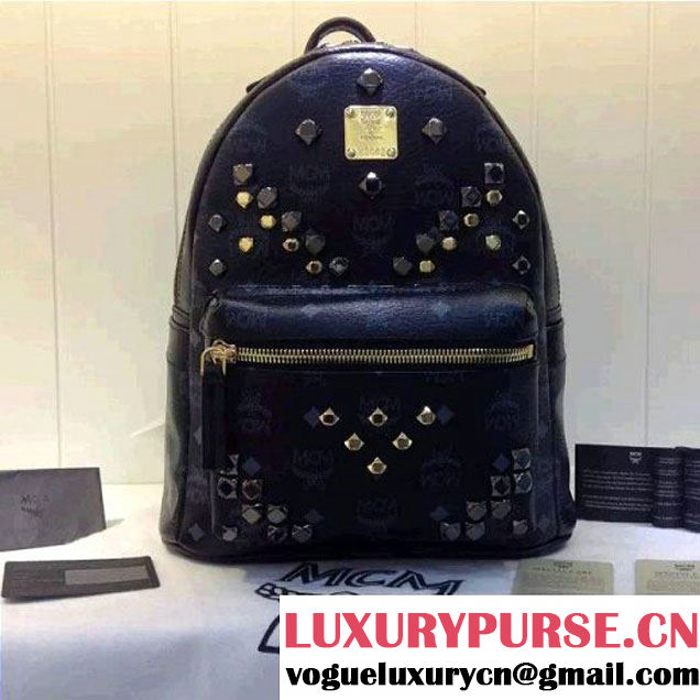 MCM Small Stark Backpack with M Studs Black (3B031-6101233 )