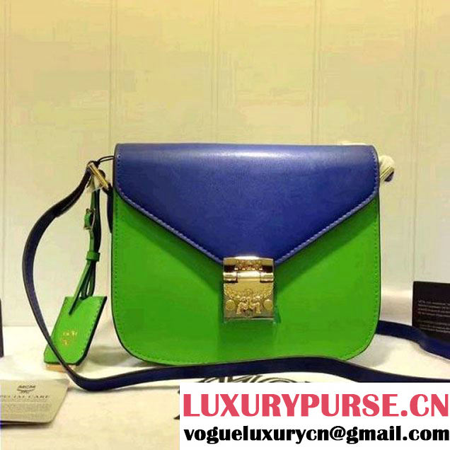 MCM Patricia Small Shoulder Bag Blue/Green 2016 (3B031-7030312 )