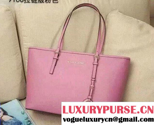 Michael Kors Jet Set Travel Multifunction Saffiano Leather Tote Bag Pink 2015