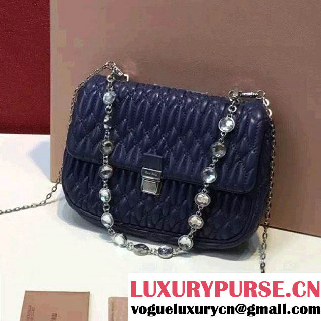 MiuMiu Nappa Leather Shoulder Bag RT0636 Navy (2A098-6050403 )