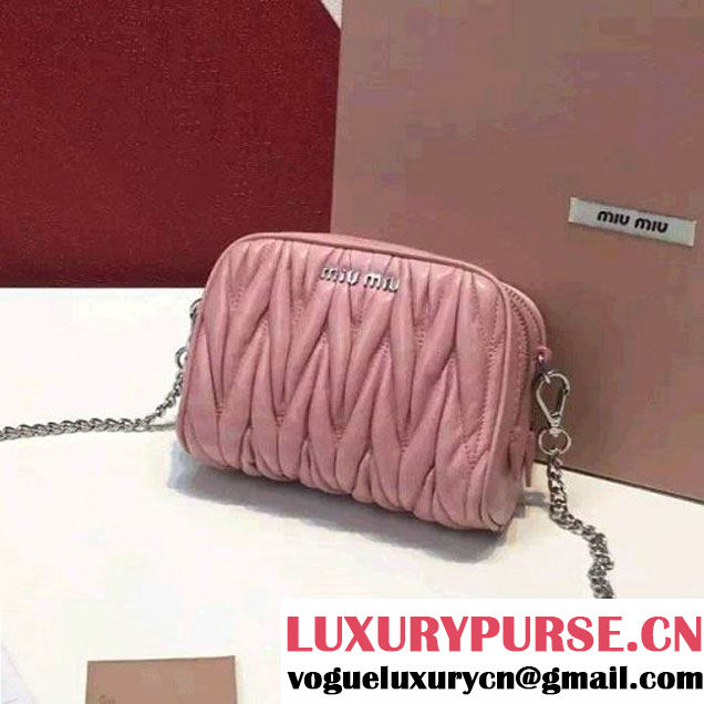 MiuMiu Mini Wax Lambskin Shouler Bag Pink (2A098-60050410 )