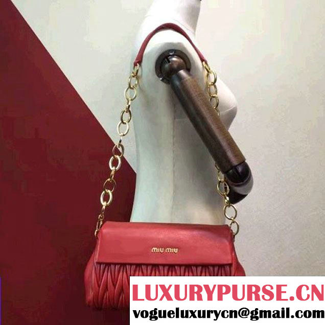 MiuMiu Lambskin Flap Shoulder Bag RP0350 Red (2A098-6092227 )