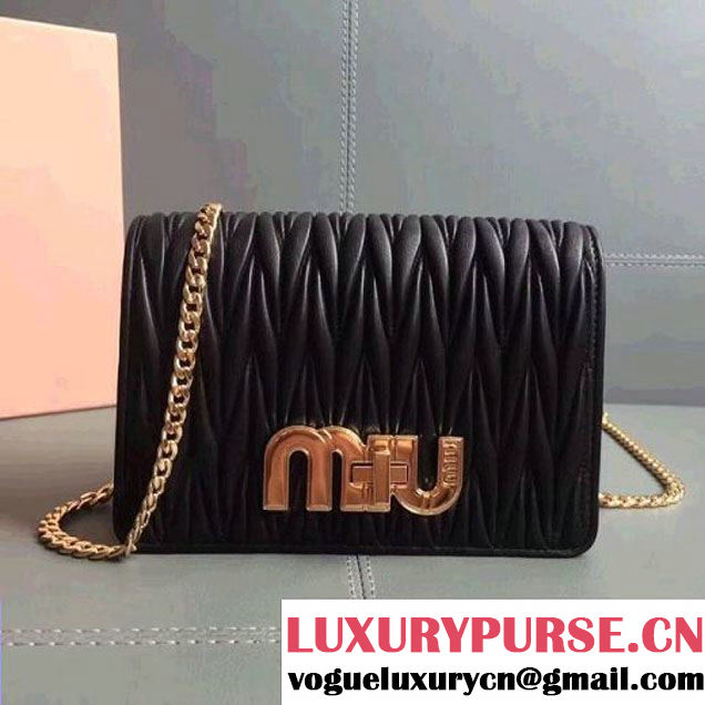 Miu Miu Clutch Bag With Miu Miu Logo Turn-Lock Clasp Black 2017 (JD-7091229 )