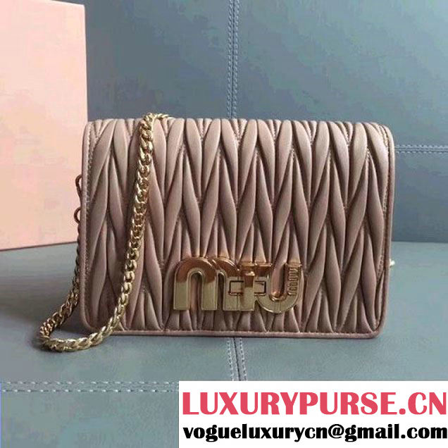 Miu Miu Clutch Bag With Miu Miu Logo Turn-Lock Clasp Nude 2017 (JD-7091227 )