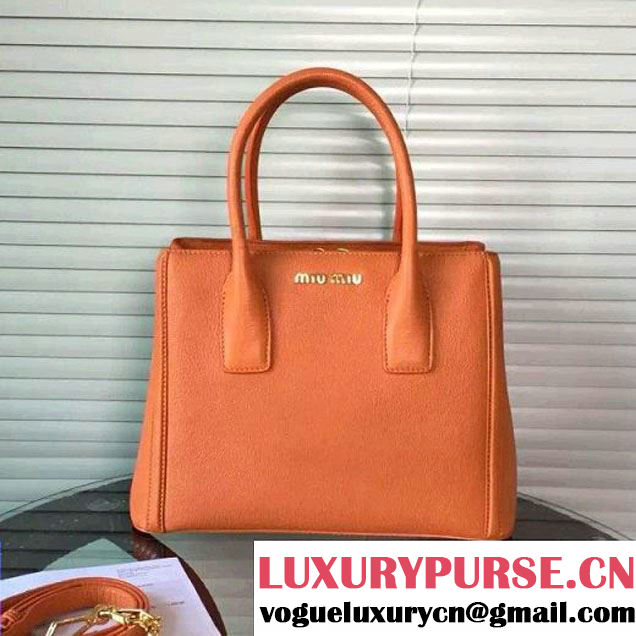 MiuMiu Goatskin Top Handle Bag RN0083 Orange (2A098-6050405 )