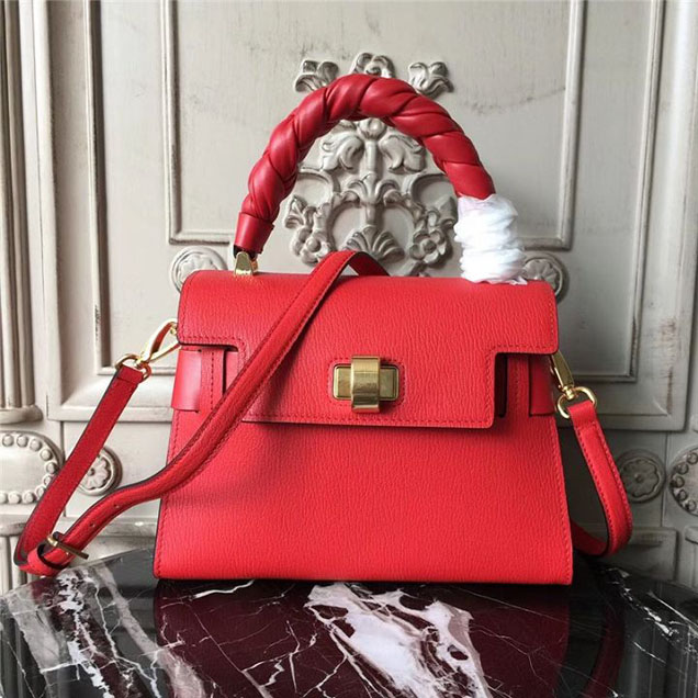 Miu Miu Madras Click Satchel 25cm Bag Goatskin Leather Fall Winter 2017 Collection Red Black