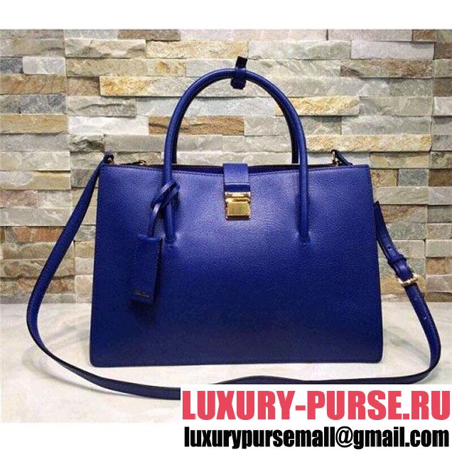 Miu Miu Blue Calfskin (R1103C) Tote 2015 (AN-041103 )