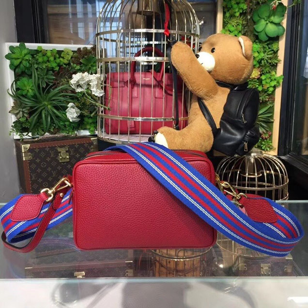 Prada Saffiano Mini Zip Crossbody Bag 1BH082 Calfskin Leather Spring Summer 2018 Collection Red