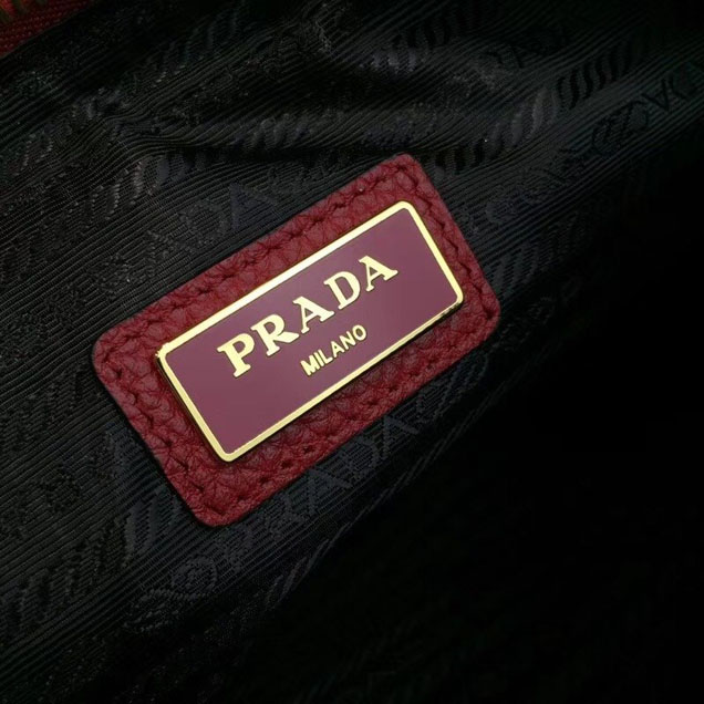 Prada Saffiano Mini Zip Crossbody Bag 1BH082 Calfskin Leather Spring Summer 2018 Collection Red