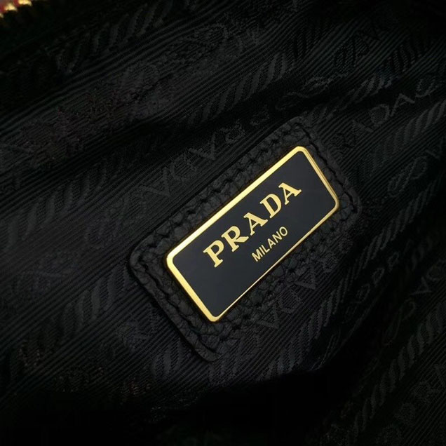 Prada Saffiano Mini Zip Crossbody Bag 1BH082 Calfskin Leather Spring Summer 2018 Collection Black