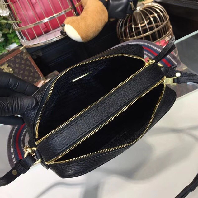 Prada Saffiano Mini Zip Crossbody Bag 1BH082 Calfskin Leather Spring Summer 2018 Collection Black