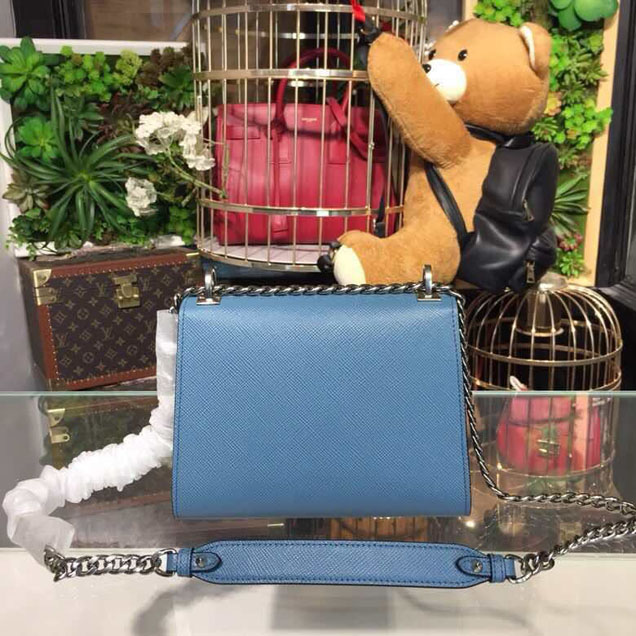 Prada Monochrome Saffiano Bag 1BD127 Calfskin Leather Spring Summer 2018 Collection Blue