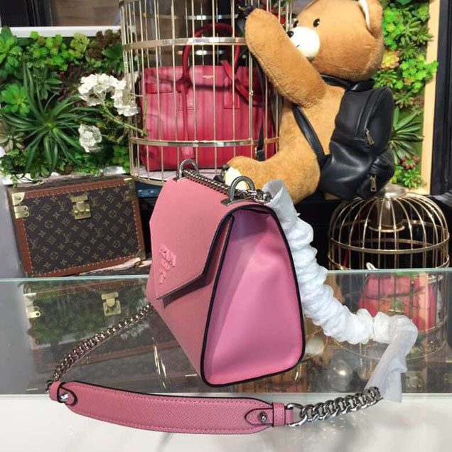Prada Monochrome Saffiano Bag 1BD127 Calfskin Leather Spring Summer 2018 Collection Pink