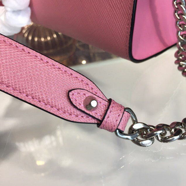 Prada Monochrome Saffiano Bag 1BD127 Calfskin Leather Spring Summer 2018 Collection Pink