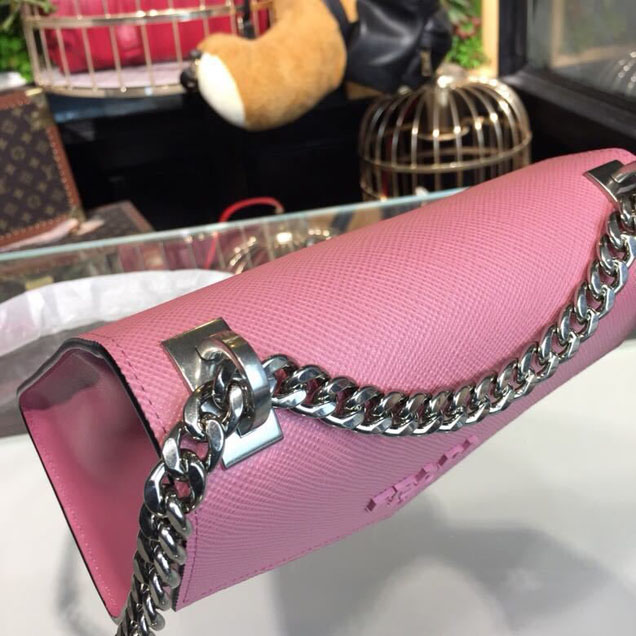 Prada Monochrome Saffiano Bag 1BD127 Calfskin Leather Spring Summer 2018 Collection Pink