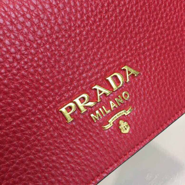 Prada Daino Shoulder Bag 20cm 1BD102 Calfskin Leather Spring Summer 2018 Collection Red