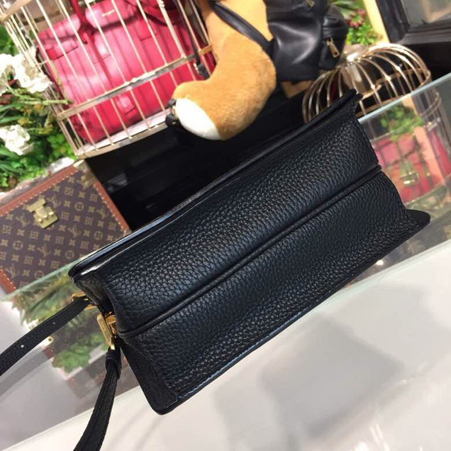 Prada Daino Shoulder Bag 20cm 1BD102 Calfskin Leather Spring Summer 2018 Collection Black