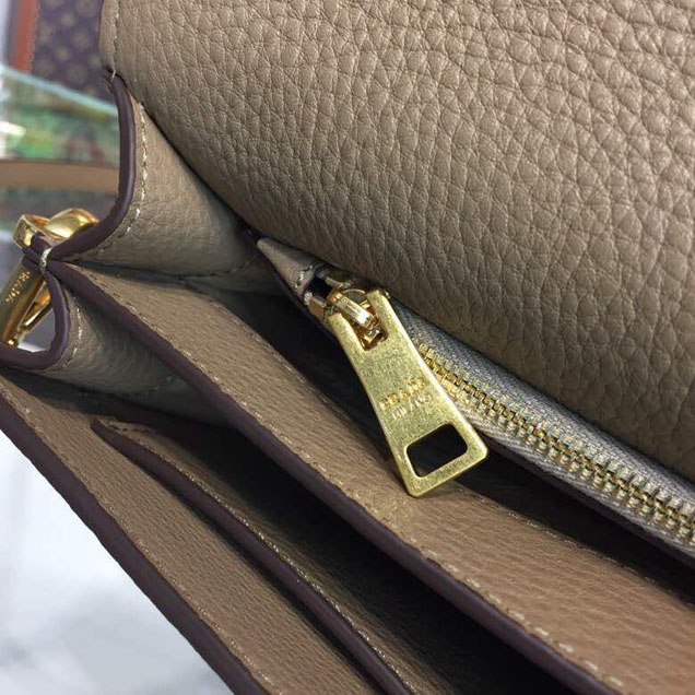Prada Daino Shoulder Bag 20cm 1BD102 Calfskin Leather Spring Summer 2018 Collection Beige