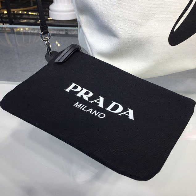 Prada Canvas Bananas Tote Bag 42cm 1BG220 Canvas Spring Summer 2018 Collection White