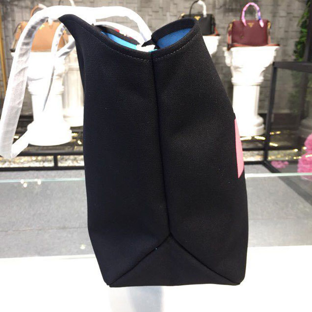 Prada Canvas Prada Logo Tote Bag 42cm 1BG220 Canvas Spring Summer 2018 Collection Black