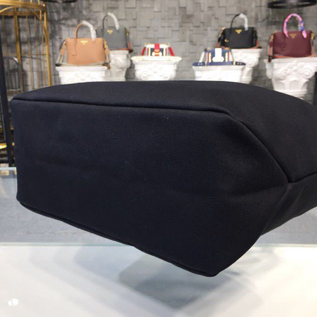 Prada Canvas Prada Logo Tote Bag 42cm 1BG220 Canvas Spring Summer 2018 Collection Black