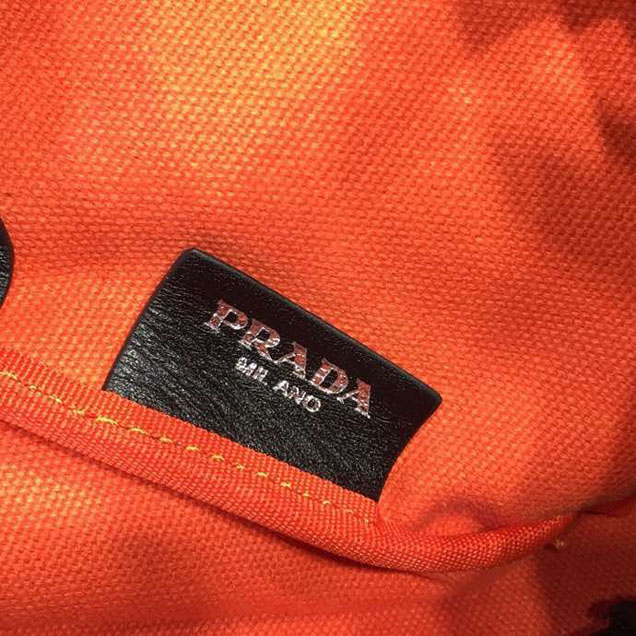 Prada Canvas Bananas Tote Bag 42cm 1BG220 Canvas Spring Summer 2018 Collection Black
