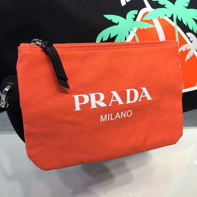 Prada Canvas Beach Tote Bag 42cm 1BG220 Canvas Spring Summer 2018 Collection Black