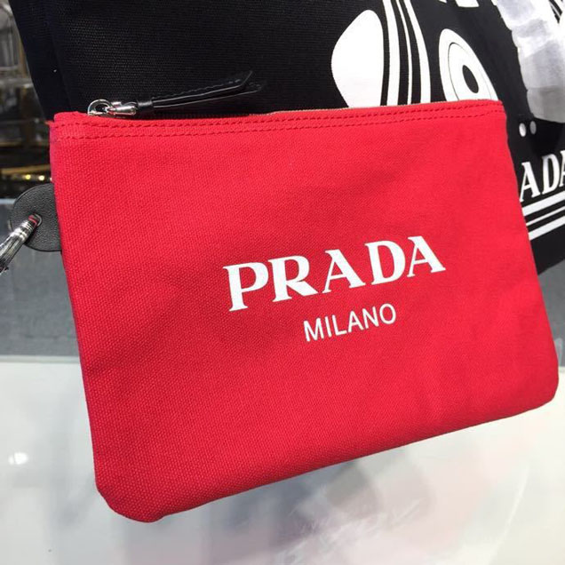 Prada Canvas Robot Tote Bag 42cm 1BG220 Canvas Spring Summer 2018 Collection Black