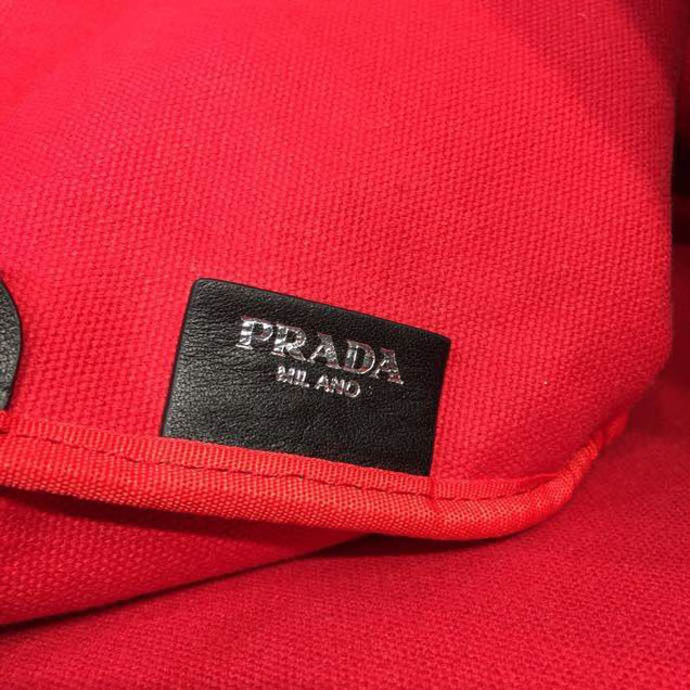 Prada Canvas Robot Tote Bag 42cm 1BG220 Canvas Spring Summer 2018 Collection Black