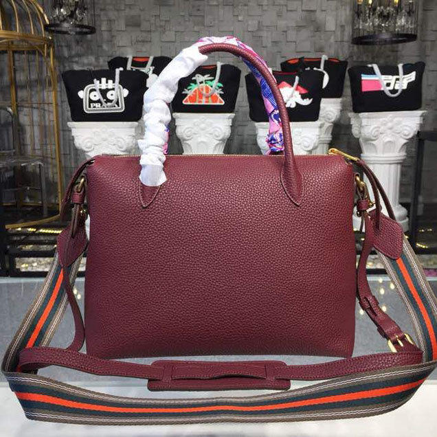 Prada Daino Tote Bag 31cm 1BA157 Calfskin Leather Spring Summer 2018 Collection Burgundy