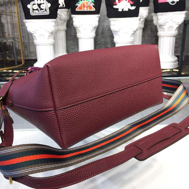 Prada Daino Tote Bag 31cm 1BA157 Calfskin Leather Spring Summer 2018 Collection Burgundy