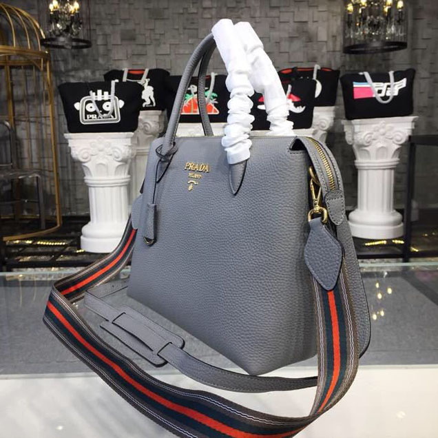 Prada Daino Tote Bag 31cm 1BA157 Calfskin Leather Spring Summer 2018 Collection Grey