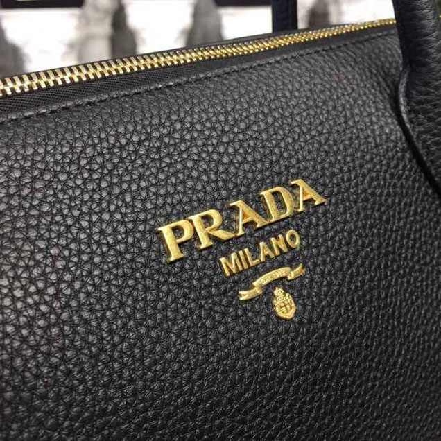 Prada Daino Tote Bag 31cm 1BA157 Calfskin Leather Spring Summer 2018 Collection Black