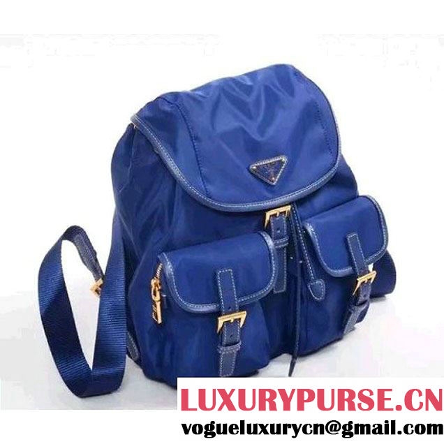 Prada BZ2811 Fabric Backpack In Royal Blue (1A034-062517 )