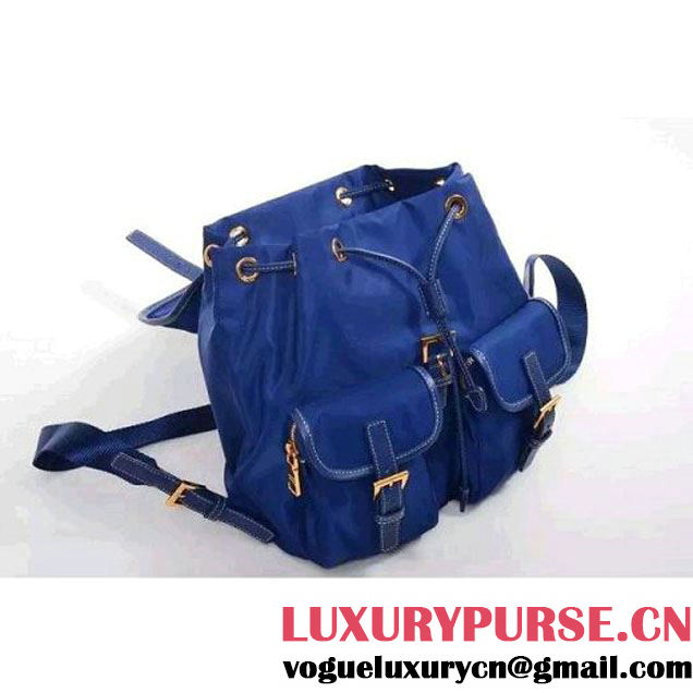 Prada BZ2811 Fabric Backpack In Royal Blue (1A034-062517 )