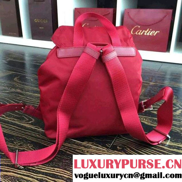 Prada 1BZ677 Fabric Backpack Red 2015 (2A016-090116 )