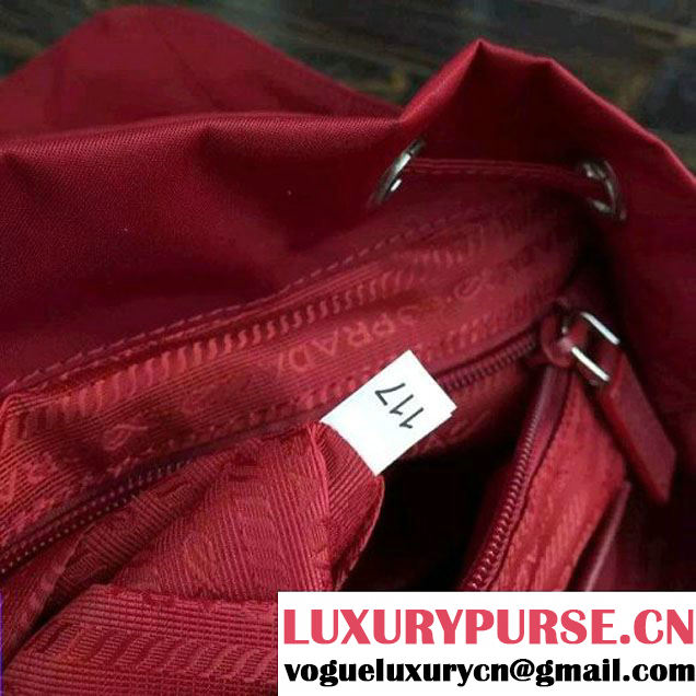 Prada 1BZ677 Fabric Backpack Red 2015 (2A016-090116 )