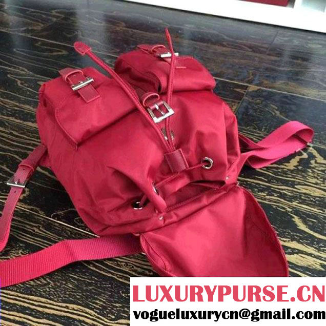 Prada 1BZ677 Fabric Backpack Red 2015 (2A016-090116 )