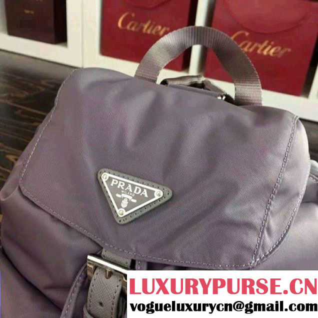 Prada 1BZ677 Fabric Backpack Grey 2015 (2A016-090117 )