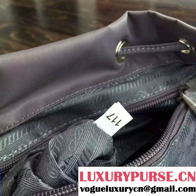 Prada 1BZ677 Fabric Backpack Grey 2015 (2A016-090117 )