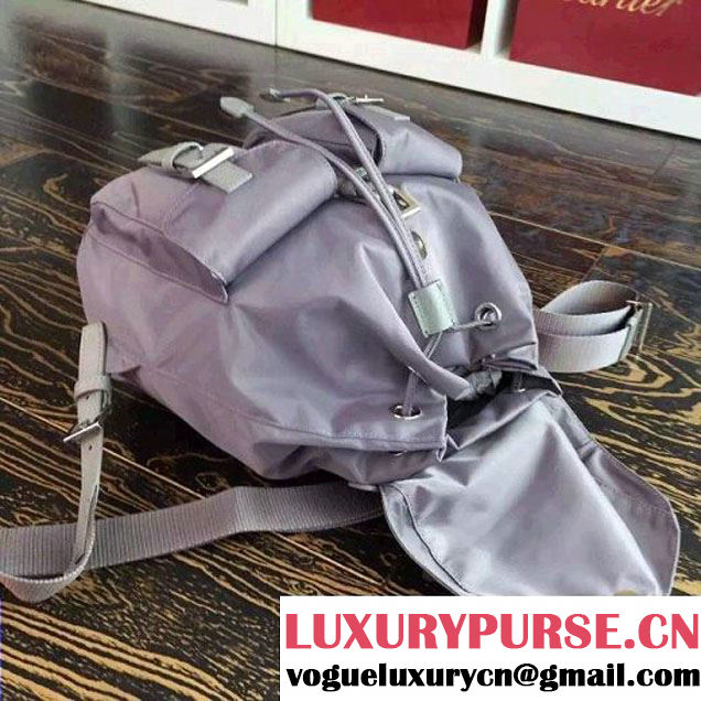 Prada 1BZ677 Fabric Backpack Grey 2015 (2A016-090117 )
