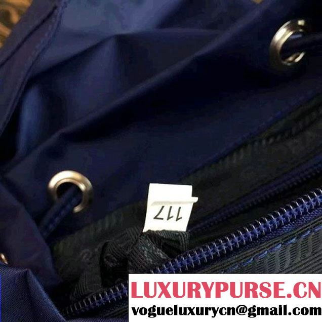 Prada 1BZ677 Fabric Backpack Blue 2015 (2A016-090118 )
