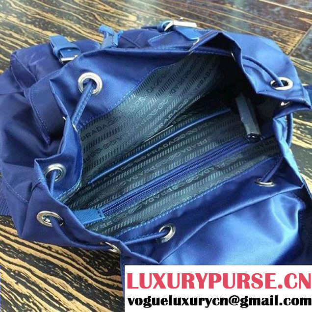 Prada 1BZ677 Fabric Backpack Blue 2015 (2A016-090118 )