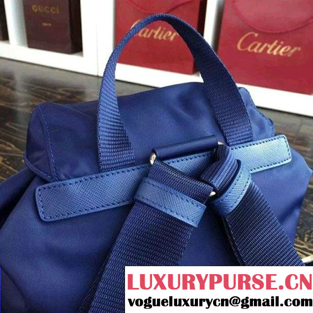 Prada 1BZ677 Fabric Backpack Blue 2015 (2A016-090118 )