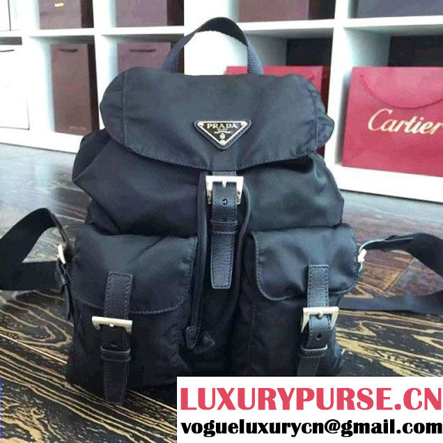 Prada 1BZ677 Fabric Backpack Black 2015 (2A016-090119 )